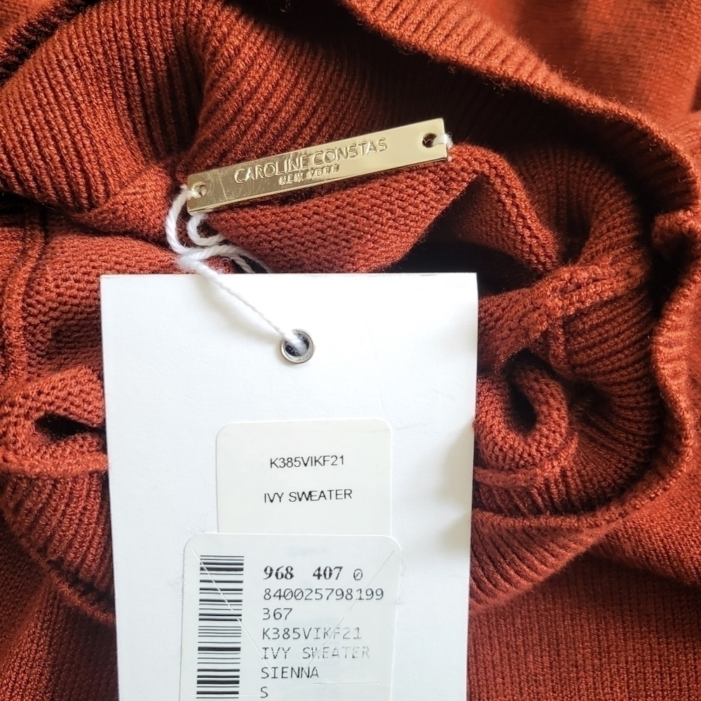Caroline Constas Ivy Mock Neckline Long Sleeve Sienna Pullover Sweater NWT Small - Picture 9 of 11